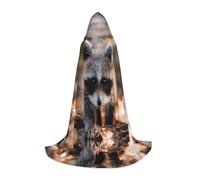 HKHLHLH Cub Raccoon Witch Vampire Wizard Costume Hooded Cape For Teens Masquerade Ball Halloween Party Cosplay