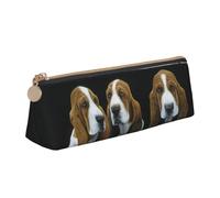 HKHLHLH Cute Basset Hound Puppies Boys Girls Pencil Case for Kids,Multi-Function Pencils Pouch Pen Box for School Work Travel