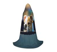 HKHLHLH Cute Bulldog Witch Vampire Wizard Costume Hooded Cape For Teens Masquerade Ball Halloween Party Cosplay
