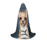 HKHLHLH Cute Chihuahua Witch Vampire Wizard Costume Hooded Cape For Teens Masquerade Ball Halloween Party Cosplay