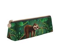 HKHLHLH Cute Funny Sloth Relaxing On The Jungle Tree Boys Girls Pencil Case for Kids,Multi-Function Pencils Pouch Pen Box for School Work Travel