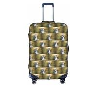 HKHLHLH Cute Husky Dogs Printing Elastic Suitcase Cover with Print Side Invisible Zippers Protects Luggage from Dust Scratches