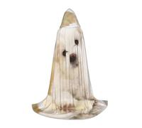 HKHLHLH Cute Maltese Puppy Witch Vampire Wizard Costume Hooded Cape For Teens Masquerade Ball Halloween Party Cosplay