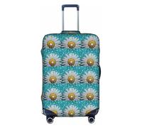 HKHLHLH Daisy Flowers Printing Elastic Suitcase Cover with Print Side Invisible Zippers Protects Luggage from Dust Scratches