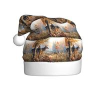 HKHLHLH Deer Wildlife Art Printing Christmas Hat Great For New Year Annual Ceremonies Festive Gatherings Party Caps Accessory