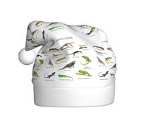 HKHLHLH Different Types Of Lizard Printing Christmas Hat Great For New Year Annual Ceremonies Festive Gatherings Party Caps Accessory