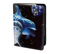 HKHLHLH Dolphin Black Printing 5.5 Inch Passport Holder Case with Document Credit Card Organizer for Travel