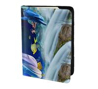 HKHLHLH Dolphin Printing 5.5 Inch Passport Holder Case with Document Credit Card Organizer for Travel