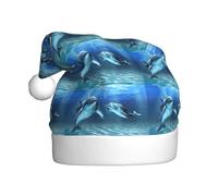 HKHLHLH Dolphins In The Sea Printing Christmas Hat Great For New Year Annual Ceremonies Festive Gatherings Party Caps Accessory