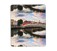 HKHLHLH Dublin Ireland Ha Penny Bridge River Mouse Pad With Stitched Edge, Computer Mouse Mat With Non-Slip Rubber Base, Mouse Pads For Laptop