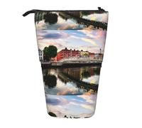 HKHLHLH Dublin Ireland Ha Penny Bridge River Pencil Case Standing Pen Holder Telescopic Pouch Pop Up Cosmetics Bag,for Girls Boys Students