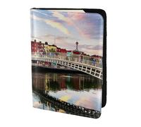 HKHLHLH Dublin Ireland Ha Penny Bridge River Printing 5.5 Inch Passport Holder Case with Document Credit Card Organizer for Travel