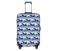 HKHLHLH Eagle Printing Elastic Suitcase Cover with Print Side Invisible Zippers Protects Luggage from Dust Scratches