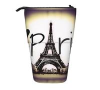 HKHLHLH Eiffel Tower Love Paris Pencil Case Standing Pen Holder Telescopic Pouch Pop Up Cosmetics Bag,for Girls Boys Students