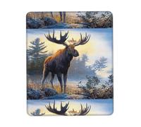 HKHLHLH Fall Moose Deer Mouse Pad With Stitched Edge, Computer Mouse Mat With Non-Slip Rubber Base, Mouse Pads For Laptop