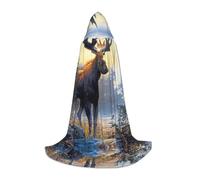 HKHLHLH Fall Moose Deer Witch Vampire Wizard Costume Hooded Cape For Teens Masquerade Ball Halloween Party Cosplay