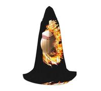 HKHLHLH Fire Baseball Witch Vampire Wizard Costume Hooded Cape For Teens Masquerade Ball Halloween Party Cosplay