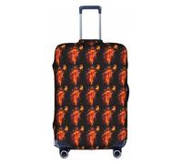 HKHLHLH Fire Nude Woman Flame Printing Elastic Suitcase Cover with Print Side Invisible Zippers Protects Luggage from Dust Scratches