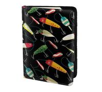 HKHLHLH Fishing Lure Printing 5.5 Inch Passport Holder Case with Document Credit Card Organizer for Travel