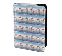 HKHLHLH Flock of Pink Flamingos On The Beach Printing 5.5 Inch Passport Holder Case with Document Credit Card Organizer for Travel