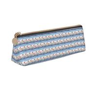 HKHLHLH Flock of Pink Flamingos On The Beach Printing Pupil Leather Case Zipper Pen Holder Practical Pencil Pouch for Kids for School Office