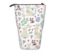 HKHLHLH Flowers Bunnies Birds Pencil Case Standing Pen Holder Telescopic Pouch Pop Up Cosmetics Bag,for Girls Boys Students