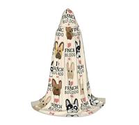 HKHLHLH French Bulldog Witch Vampire Wizard Costume Hooded Cape For Teens Masquerade Ball Halloween Party Cosplay