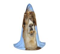 HKHLHLH Funny Alpaca Llama Witch Vampire Wizard Costume Hooded Cape For Teens Masquerade Ball Halloween Party Cosplay
