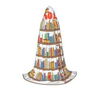 HKHLHLH Funny Book Shelves Collection And Ladder Witch Vampire Wizard Costume Hooded Cape For Teens Masquerade Ball Halloween Party Cosplay