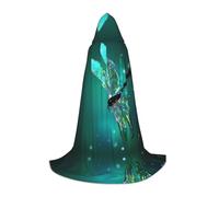HKHLHLH Galaxy Animal Dragonfly Witch Vampire Wizard Costume Hooded Cape For Teens Masquerade Ball Halloween Party Cosplay