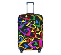 HKHLHLH Gay Pride Rainbow Printing Elastic Suitcase Cover with Print Side Invisible Zippers Protects Luggage from Dust Scratches