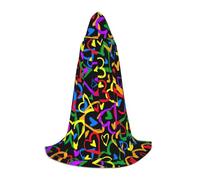 HKHLHLH Gay Pride Rainbow Witch Vampire Wizard Costume Hooded Cape For Teens Masquerade Ball Halloween Party Cosplay