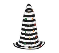 HKHLHLH Glitter Rainbow Polka Dot Stripe Black And White Witch Vampire Wizard Costume Hooded Cape For Teens Masquerade Ball Halloween Party Cosplay