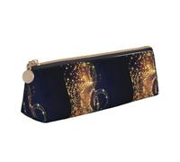 HKHLHLH Gold Musical Note with Fallen Shiny Star Boys Girls Pencil Case for Kids,Multi-Function Pencils Pouch Pen Box for School Work Travel