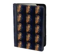 HKHLHLH Gold Musical Note with Fallen Shiny Star Printing 5.5 Inch Passport Holder Case with Document Credit Card Organizer for Travel