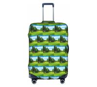 HKHLHLH Golf Course Lawn Printing Elastic Suitcase Cover with Print Side Invisible Zippers Protects Luggage from Dust Scratches