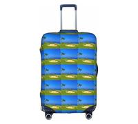 HKHLHLH Golf Course Printing Elastic Suitcase Cover with Print Side Invisible Zippers Protects Luggage from Dust Scratches