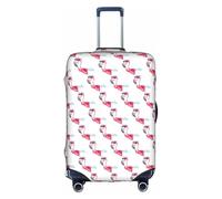 HKHLHLH Hello Glasses Flamingo Printing Elastic Suitcase Cover with Print Side Invisible Zippers Protects Luggage from Dust Scratches
