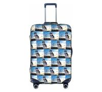 HKHLHLH Husky Dogs Printing Elastic Suitcase Cover with Print Side Invisible Zippers Protects Luggage from Dust Scratches