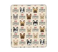 HKHLHLH I Love French Bulldog Mouse Pad With Stitched Edge, Computer Mouse Mat With Non-Slip Rubber Base, Mouse Pads For Laptop