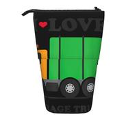 HKHLHLH I Love Garbage Trucks Pencil Case Standing Pen Holder Telescopic Pouch Pop Up Cosmetics Bag,for Girls Boys Students