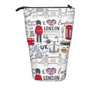 HKHLHLH I Love London Pencil Case Standing Pen Holder Telescopic Pouch Pop Up Cosmetics Bag,for Girls Boys Students