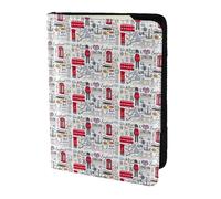 HKHLHLH I Love London Printing 5.5 Inch Passport Holder Case with Document Credit Card Organizer for Travel