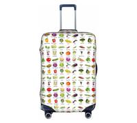 HKHLHLH Introduction of Various Vegetables Printing Elastic Suitcase Cover with Print Side Invisible Zippers Protects Luggage from Dust Scratches