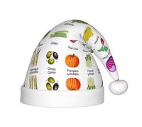 HKHLHLH Introduction Of Various Vegetables Singing Santa Hat, Christmas Hat For Stage Performances And School Events, Birthday Hat Xmas Hat