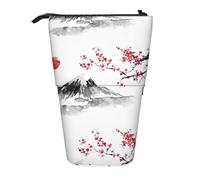 HKHLHLH Japanese Mount Red Sun Pencil Case Standing Pen Holder Telescopic Pouch Pop Up Cosmetics Bag,for Girls Boys Students