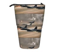 HKHLHLH Jet Fighter Pencil Case Standing Pen Holder Telescopic Pouch Pop Up Cosmetics Bag,for Girls Boys Students