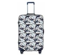 HKHLHLH Killer Whale Printing Elastic Suitcase Cover with Print Side Invisible Zippers Protects Luggage from Dust Scratches
