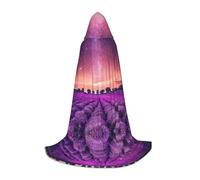 HKHLHLH Lavender Fields Witch Vampire Wizard Costume Hooded Cape For Teens Masquerade Ball Halloween Party Cosplay