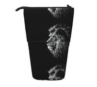 HKHLHLH Lion Pencil Case Standing Pen Holder Telescopic Pouch Pop Up Cosmetics Bag,for Girls Boys Students